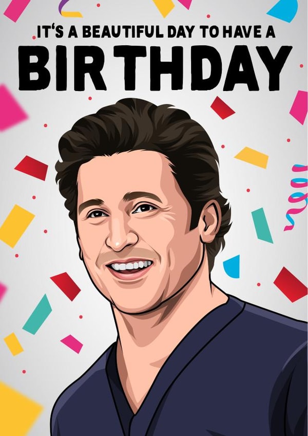 Derek Shepherd from Grey's Anatomy Birthday Card created by All Things Banter