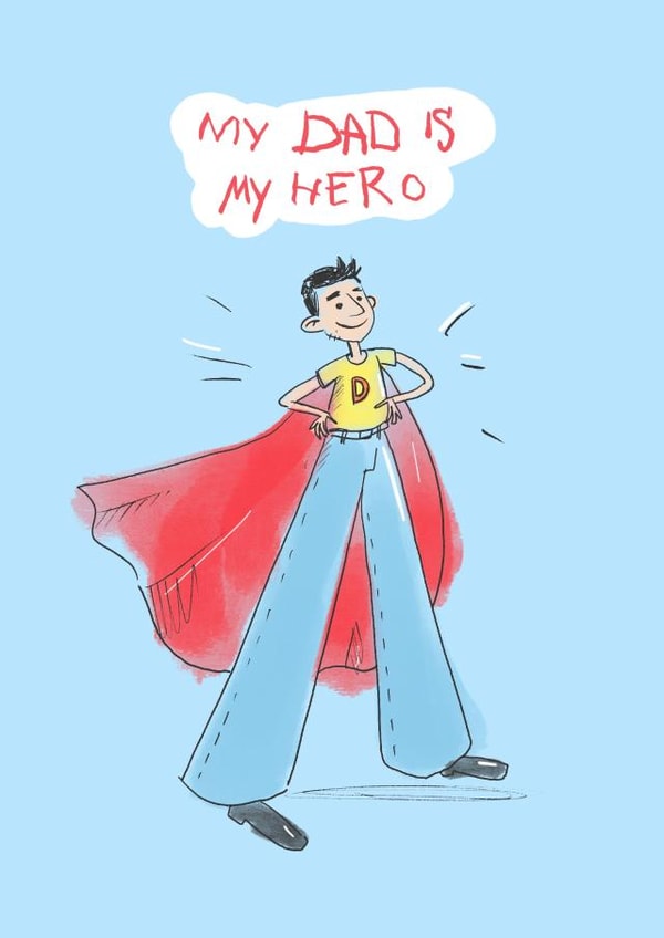 Dad superhero father's day card created by Anastasia Kaznacheeva