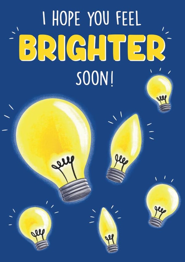 I hope you feel brighter soon card created by Sophie Kent Illustration