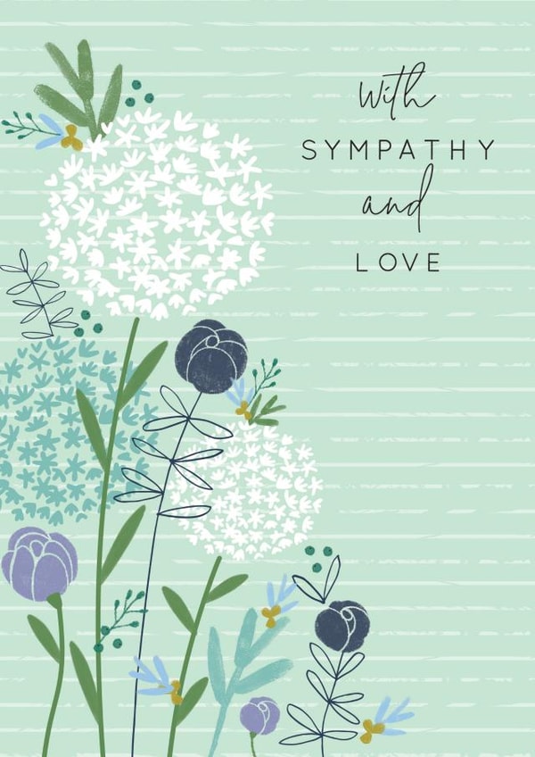 With Sympathy & Love Thinking of You Floral Greetings Card created by Laura Darrington Design Ltd.