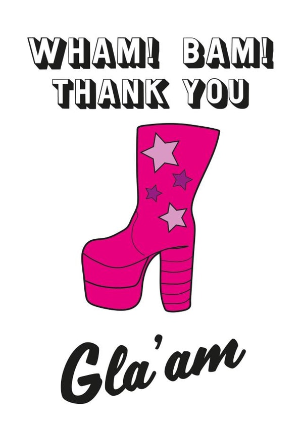 Glam Rock Thank You card created by Anna Ratty