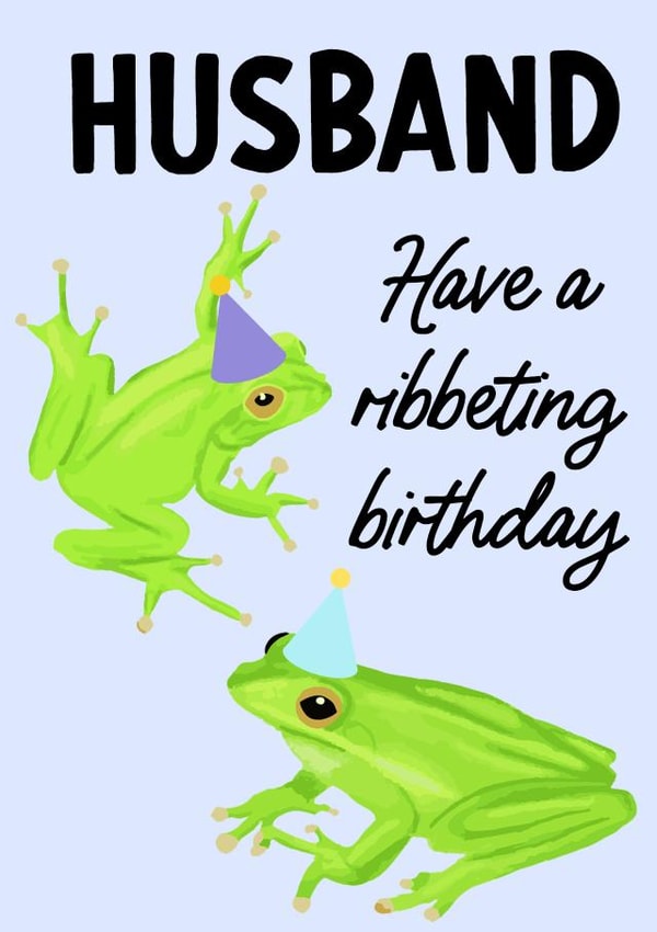 Ribbeting Birthday Card for Husband created by tea please