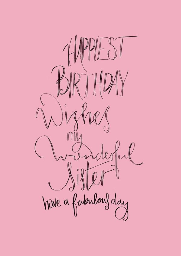 Classic Birthday Card - For Sister - Pink created by Naughty Nice