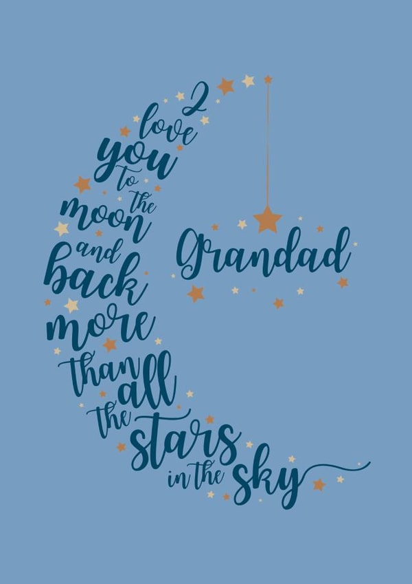Grandad I love you to the moon and back card created by Ellie's Little Studio