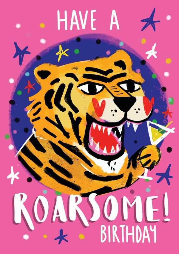 Have  A Roasome Birthday Tiger Card created by NICHOLA COWDERY ILLUSTRATIONS 