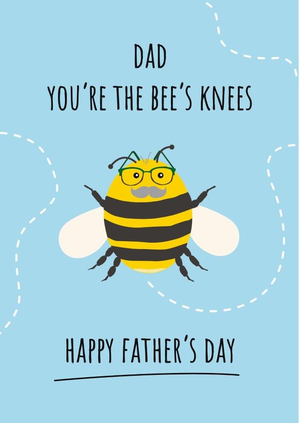 Bee's knees Father's Day card 1001 created by The Northern Bird