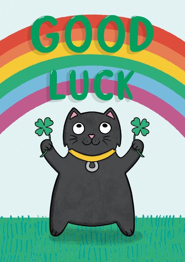 Good Luck Cat Card created by Drawn to Cats