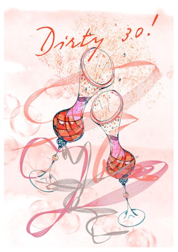 Prosecco 30th Birthday card created by Lena Zinovieva
