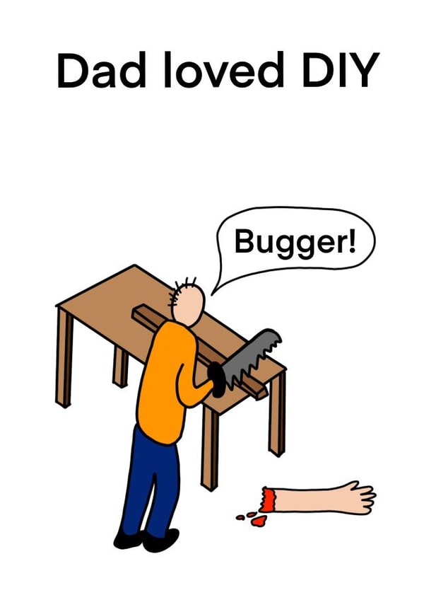 Funny DIY Fathers Day Card / Birthday - Dad - Tools - Dad Loved DIY created by Fat Cat Cards