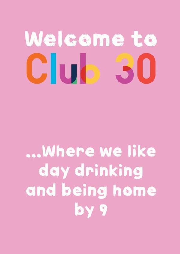 Welcome to Club 30 created by EJF Illustration