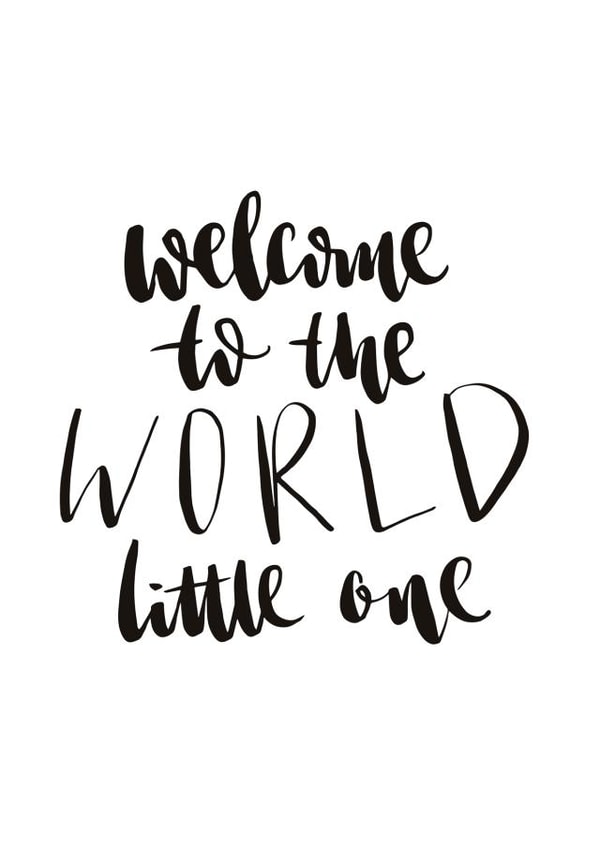 Welcome To The World Little One Hand Lettered Card created by Creative Feel Designs