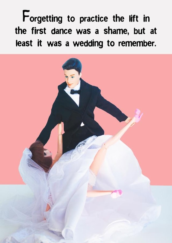 First Dance Wedding To Remember - Funny wedding card created by Go La La!