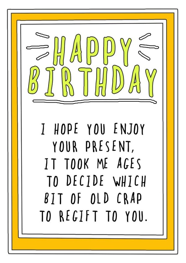 Present Regift Birthday card created by Go La La!