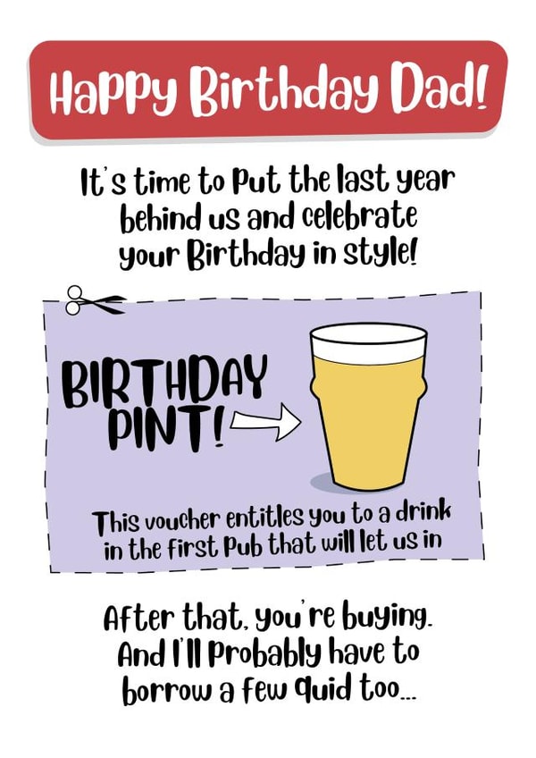 Dad's Birthday Pint! created by Codfish Design