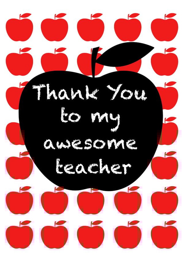 Thank You Teacher Apple Card created by Her Joyful Heart