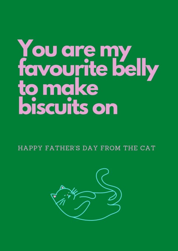cat dad father's day card - belly biscuits  created by blue's muse