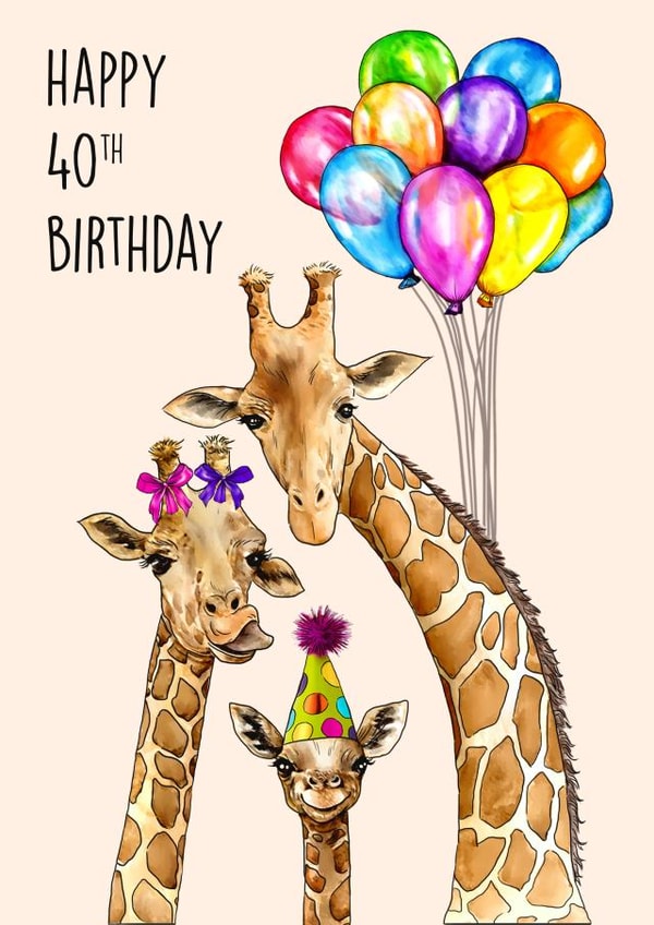 Cute Giraffes 40th Birthday created by Poppy & Mabel