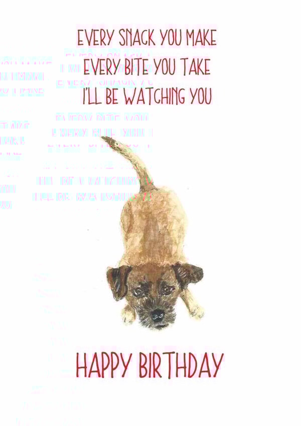 Happy Birthday from the Border Terrier created by Sarah Maddox