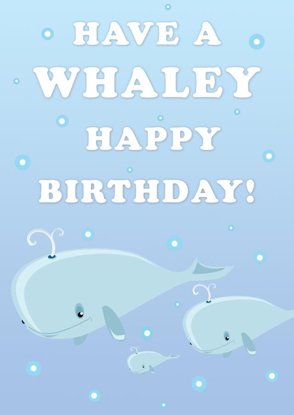 Whale Happy Birthday Card created by Billy Gawthorpe