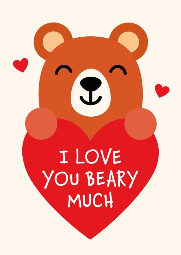 I Love You Beary Much card created by Kiddy Winks Prints