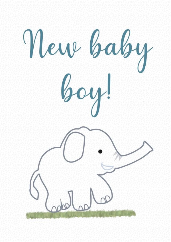 New baby boy elephant card created by Jazmyn Young