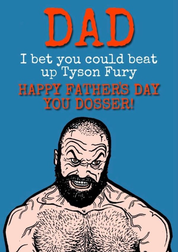 Tyson Fury Boxing Father's Day Card created by Gibbo The Doodler