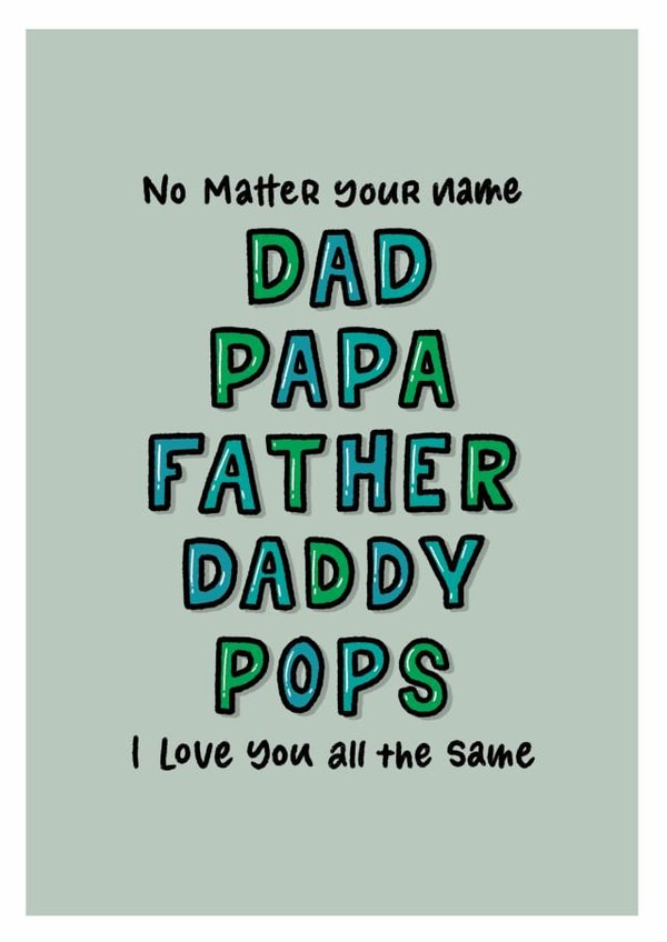 Dad Names Father’s Day card created by Zoe Oliver