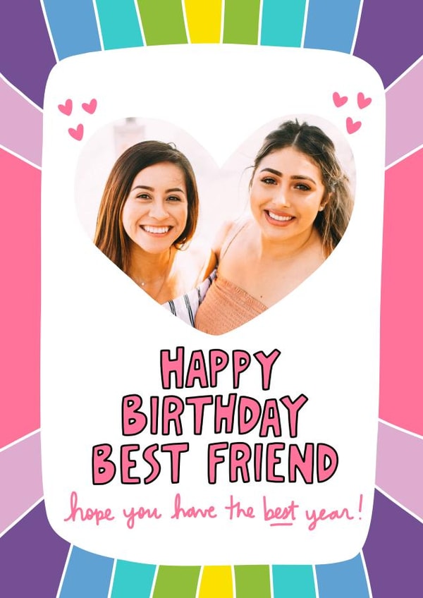 Best friend photo birthday card created by Angela Chick