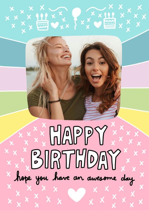 Photo card Birthday colourful card created by Angela Chick