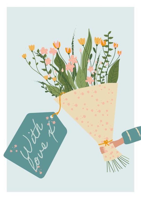 With Love - Bouquet Card created by Abby Nair Art