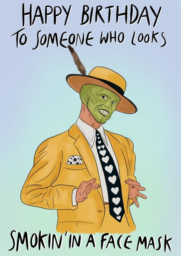 The Mask birthday card created by Stacie Charlton