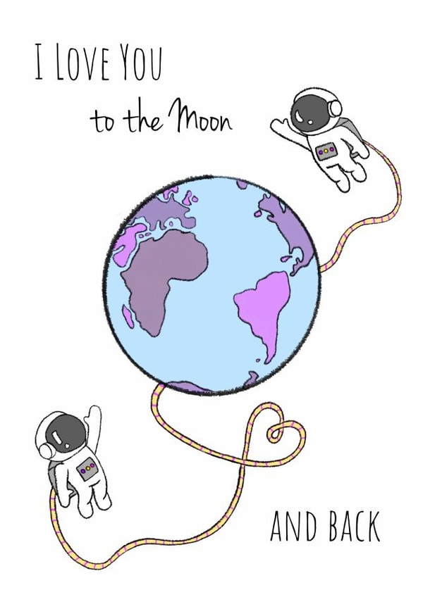 Valentine's /Anniversary I Love You Astronaut Card created by Send Salutations