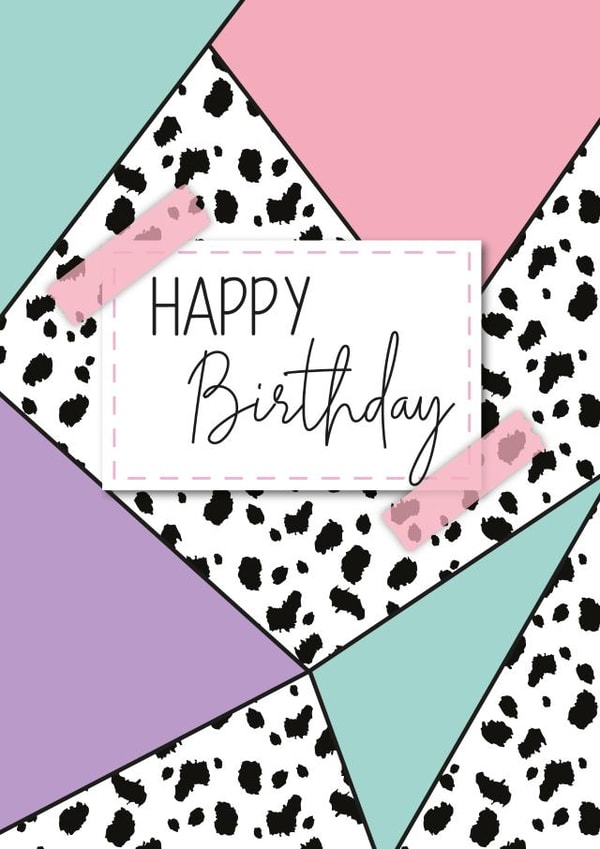Dalmatian Pastel-Geometric Happy Birthday Card created by Diary of a Craft Girl