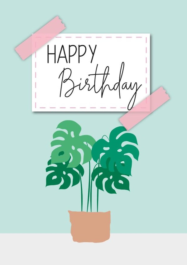 Monstera Swiss Cheese Plant Birthday Card created by Diary of a Craft Girl