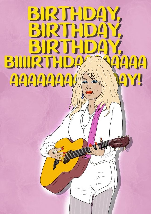 Dolly Parton Birthday card created by DigiArtCo
