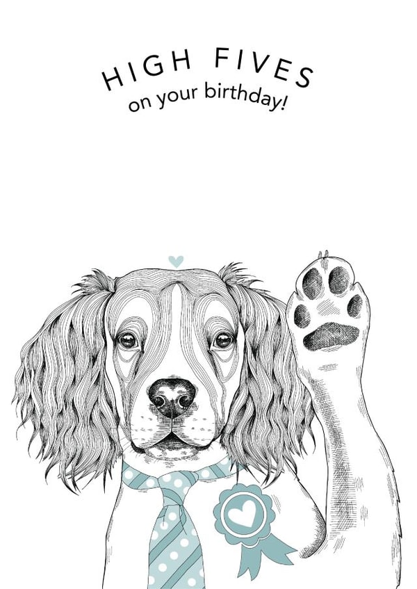 High Fives on your birthday created by Dotty Dog Art