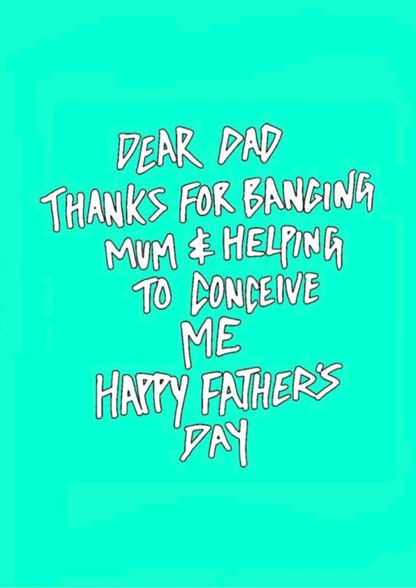 Thanks For Banging Mum Father's Day Card created by Gibbo The Doodler