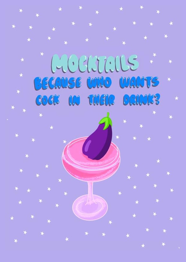 Mocktails Funny Sober Card created by Sober Girl Society