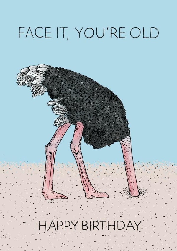 Face It You're Old - Ostrich Birthday Card created by Martina Scott