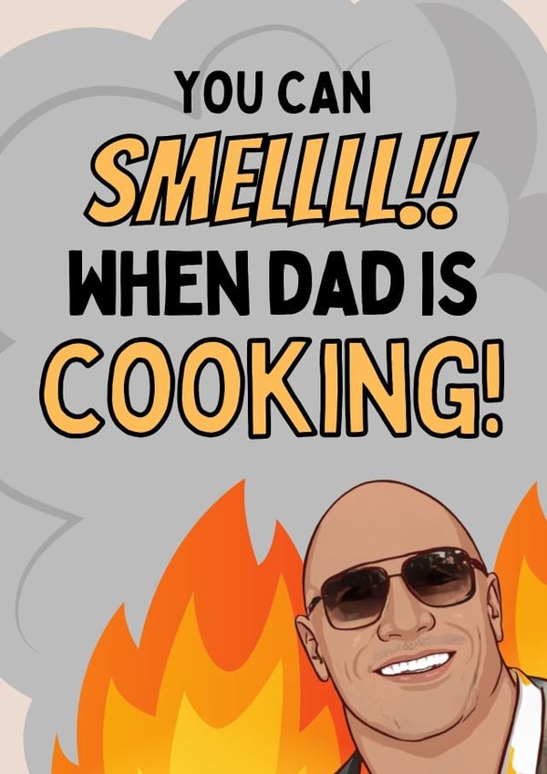 You can smell when Dad is cooking fathers day card created by Original Fox Cards