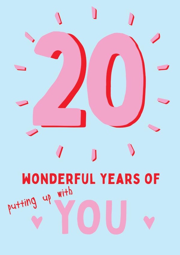 20 Wonderful Years Of Putting Up With You - Anniversary Card created by @Laura Lonsdale Designs