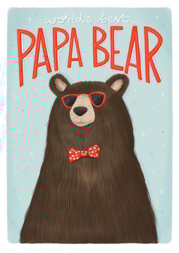 Worlds best papa bear card created by Claire Lefevre