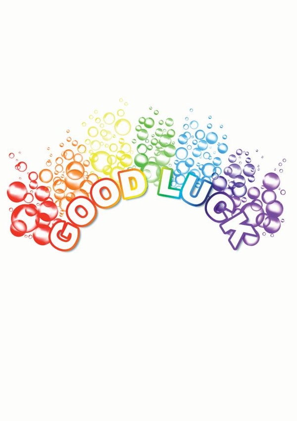 Bubbly Rainbow Good Luck card created by @jpcreative_designs