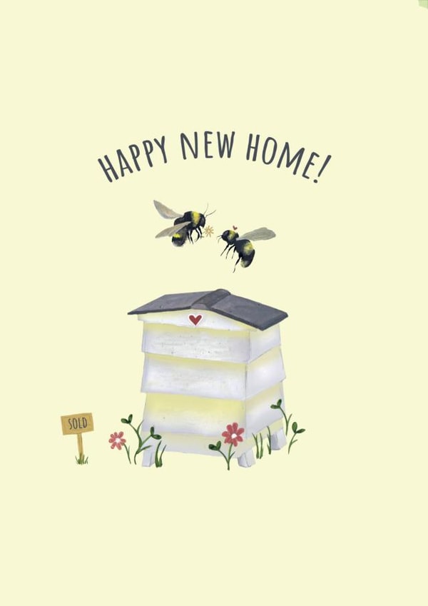 Cute Beehive New Home Card - Bees - Happy New Home! created by JodieArt