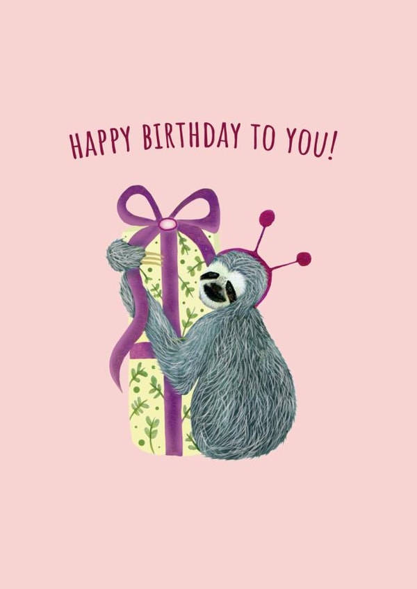 Birthday Present Sloth Card created by JodieArt