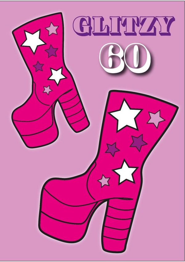 Glitzy 60th Pink Glam Birthday Card created by Anna Ratty
