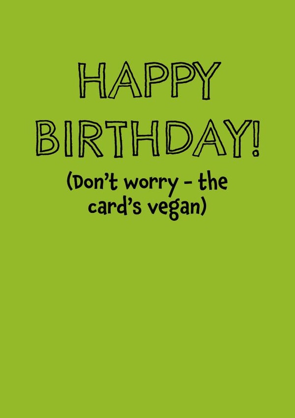 Vegan Birthday Card created by size3art