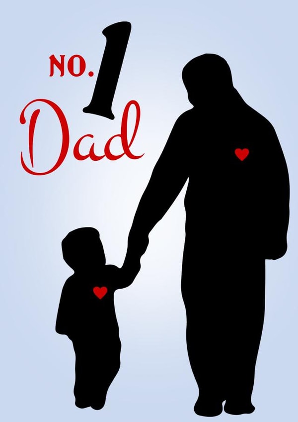 Number 1 Dad fathers day card created by IBERE APPAREL