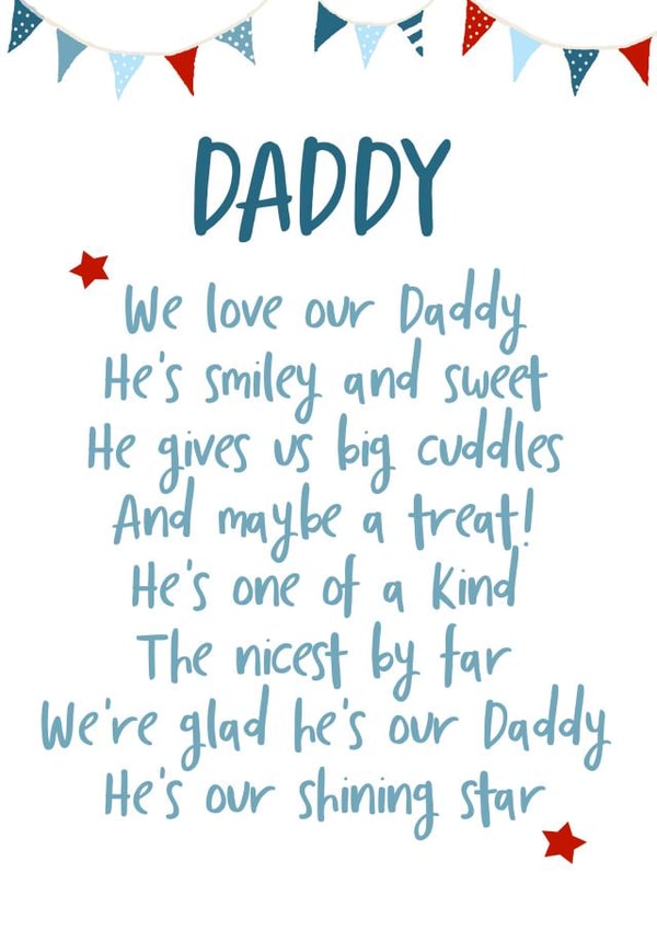 We Love Our Daddy Poem Card created by Giddy Kipper