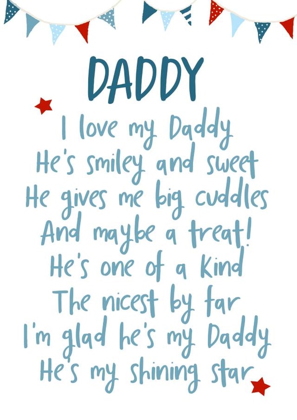 I Love My Daddy Poem Card created by Giddy Kipper